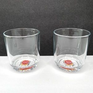 Jim Beam Whiskey Bottom Medallion Glass Cup Set